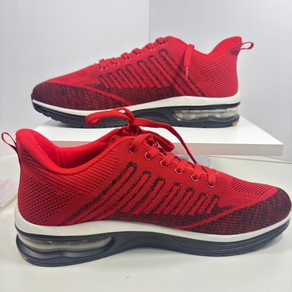 Mishansha Air Cushion Running Shoes Men Size 13.5 Red Black Woven Sneakers main image 6